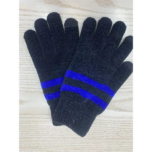 Chenille Striped Gloves