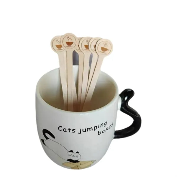 6'' Disposable Wooden Coffee Stirrer