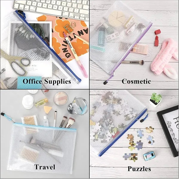 Mesh Zipper Pouch Document Bag