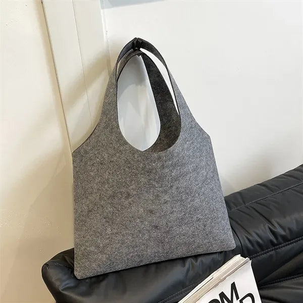 Minimalist Design Large Gray Felt Tote Bag