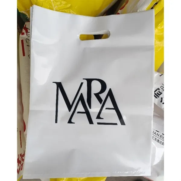 9.8''L x 13.7'' W Recyclable Die Cut Handle Plastic Bag