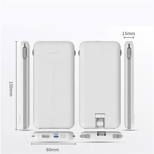 Built-In Plug 10000 mAh Two Wire Charging Bank