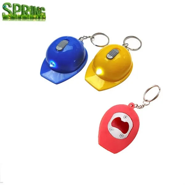 Mini Safety Helmet Shaped Flashlight Keychain