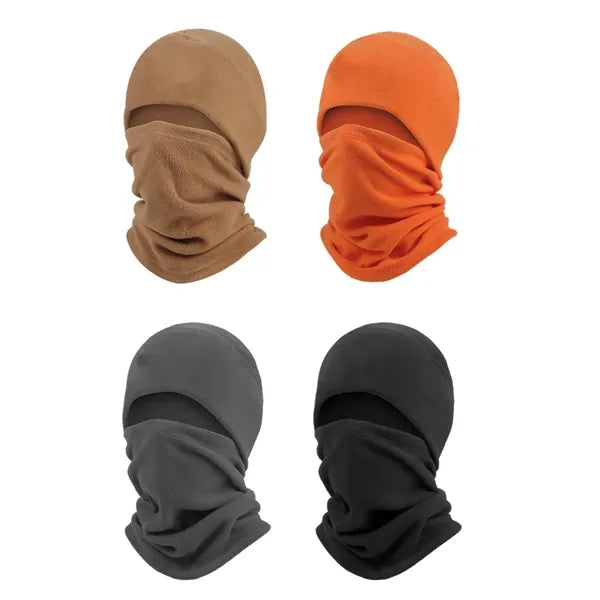 Windproof Fleece Ski Skull Cap with Winter Neck Scarf Warmer
