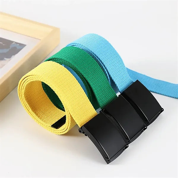 51" Unisex Military Web Belt Adjustable Metal Buckle