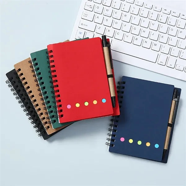 Spiral Notebook w/Sticky Notes & Page Marker Tabs