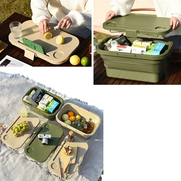 Picnic Baskets For Outdoor Folding Storage