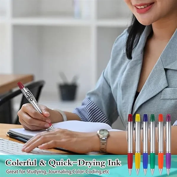 2-in-1 Custom ABS Highlighter Ballpoint Pen