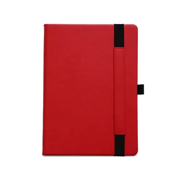 Elastic Band Leather Journal Lined Notebook 8-1/5 x 5-7/10"