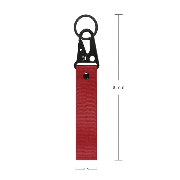 Nylon Wrist Motorcycle Keychain W/ Black Eagle Mouth Buckle