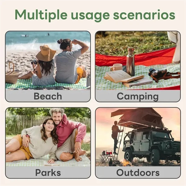 Soft Full Color Foldable Picnic Blanket Ultrasonic Beach Mat