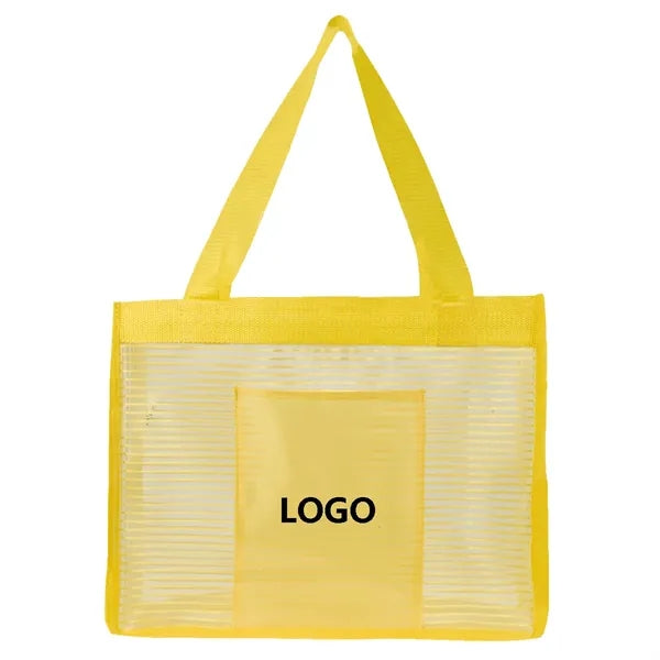 Mesh Beach Tote Bag with Zipper