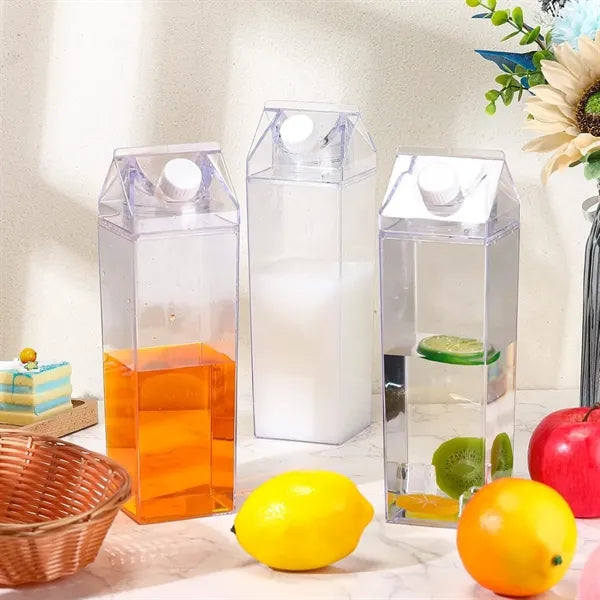 Clear Square Milk Carton Water Bottle