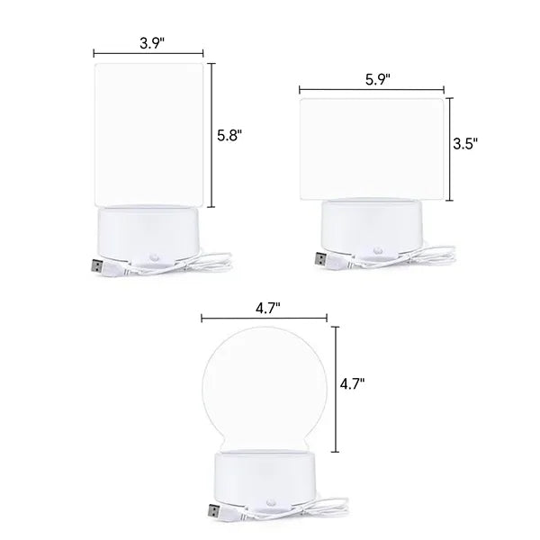 3D Acrylic USB Personalized DIY Message Board Night Light