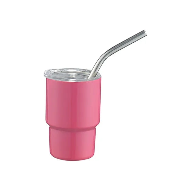 7 OZ Double Wall Stainless Steel Vacuum Tumblers with Straw