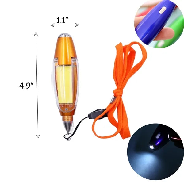 Lanyard-attached Notepad Light Pen