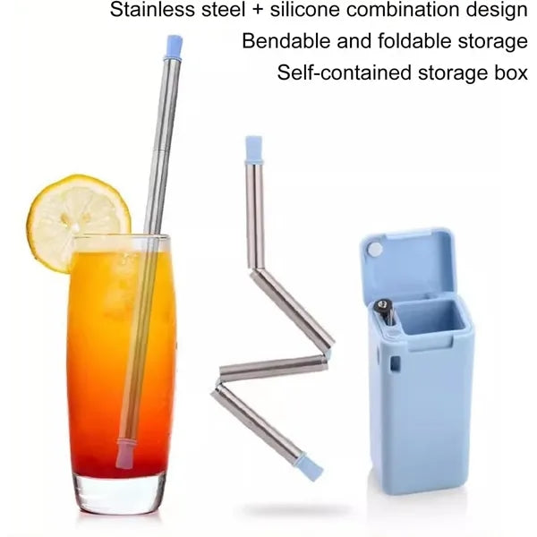 Collapsible Straw With Carrying Case