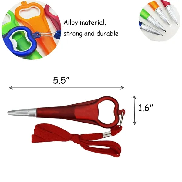 Multifunctional Lanyard Pen That Can Open Wine Bottles