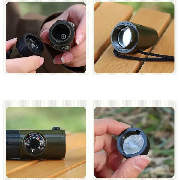 7 in 1 multifunctional wilderness survival whistle