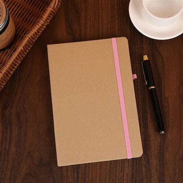 A5 Kraft Hardcover Medium Notebook with Elastic Band