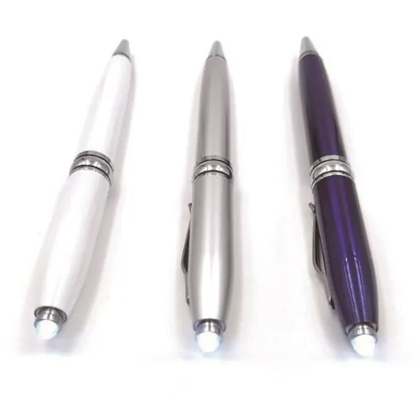 Hotel Twist Ballpoint Pen With LED Light And Metal Clip