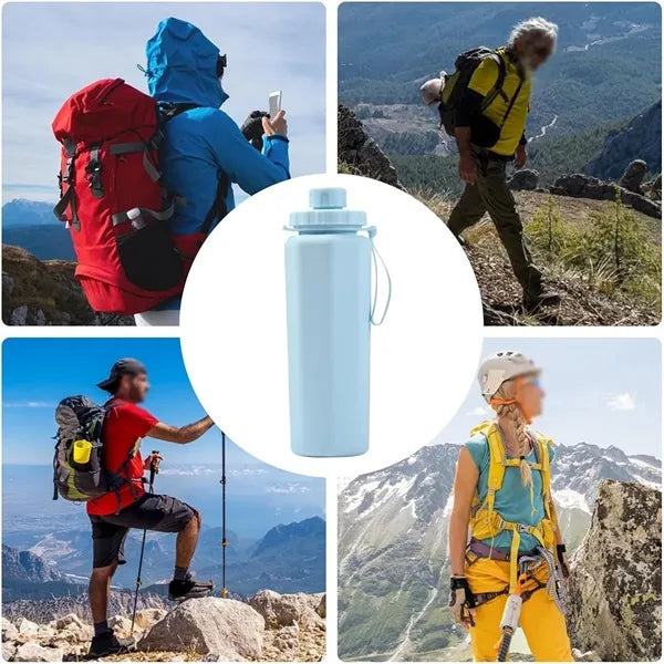 20 oz leak-proof travel sports collapsible water bottle