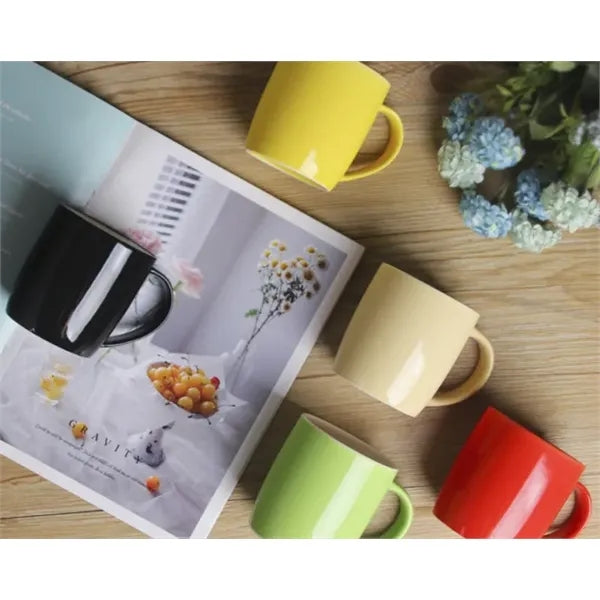 12oz Ceramic Coffee Mug Set with Lid & Spoon