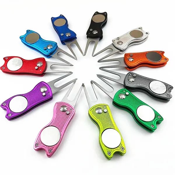 Foldable Divot Repair Tool with Magnetic Ball Marker