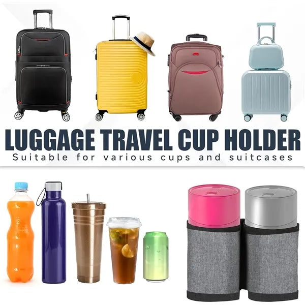 Luggage Travel Cup Holder With Zipper Bag
