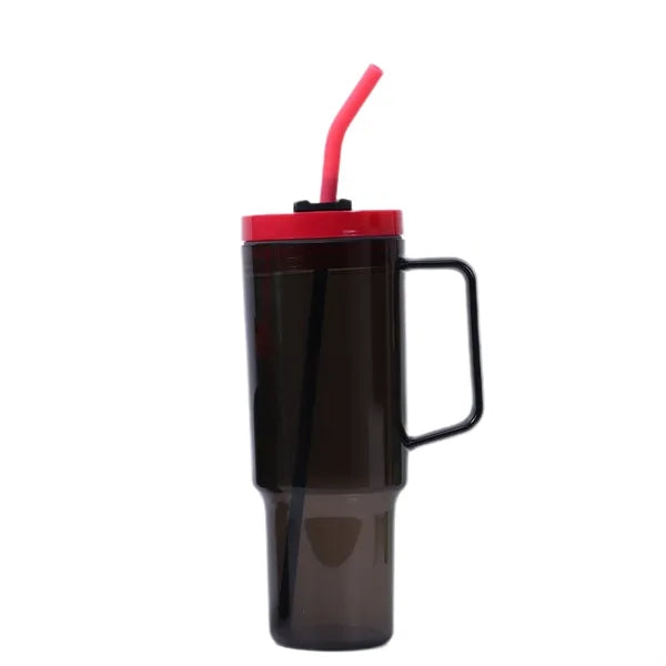 40 Oz Plastic Tumbler With Handle And Straw