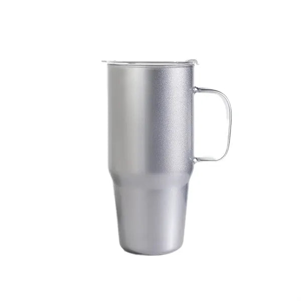 40 Oz Clear Glass Tumbler With Handle And Straw Lid