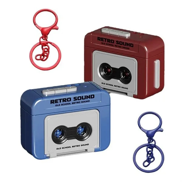 Retro Mini Wireless Speaker Recorder Tape Keychain
