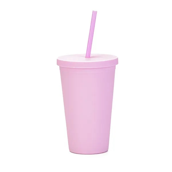 16oz Cups with Lids and Straws