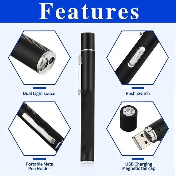USB Rechargeable LED Flashlight Pen