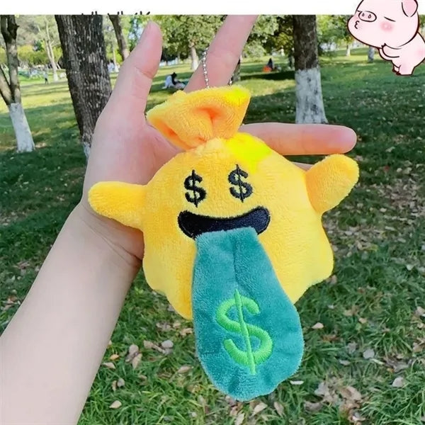 Plush Keychain Charm With Embroidery