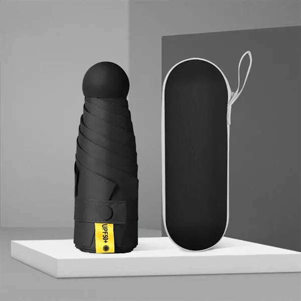 Compact Portable Sunshade Umbrella with Capsule Case