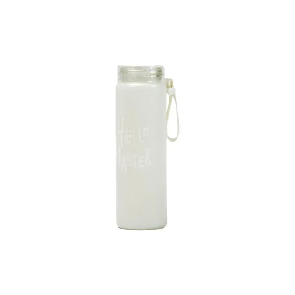 16OZ Gradient Matte Glass Water Bottle With Carry Rope