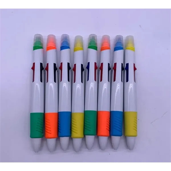 Plastic Quatro Pen With Highlighter