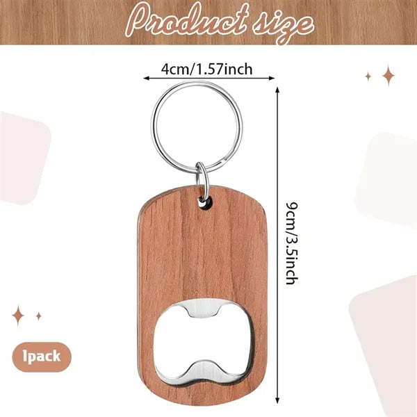 Wooden Bottle Opener Keychain