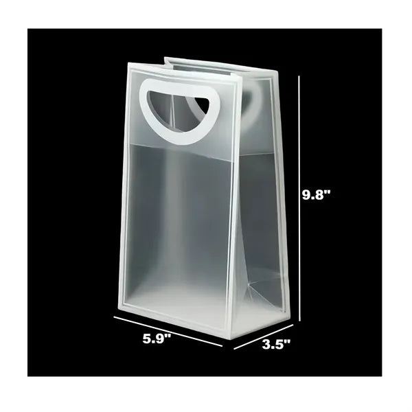 Transparent Plastic Tote Gift Bag With Handle