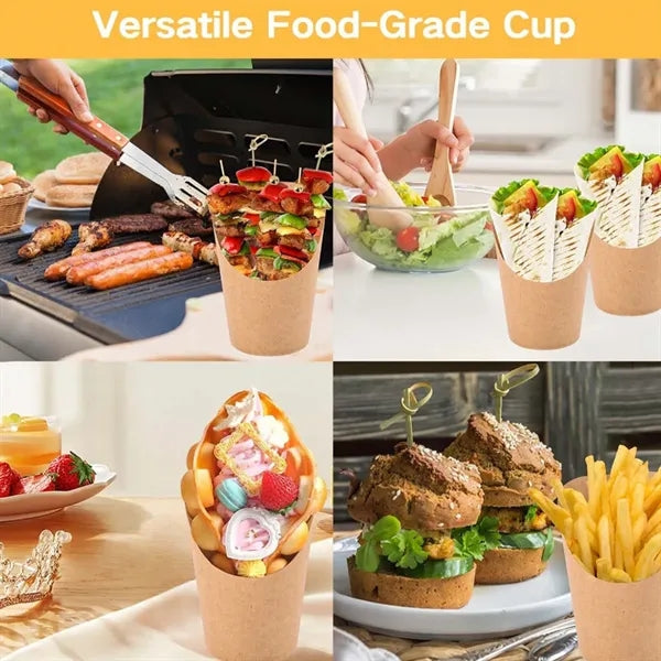 14 oz Disposable Paper Popcorn Boxes Kraft Charcuterie Cups