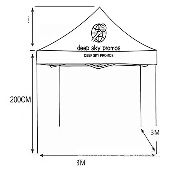 Commercial Replacement Canopy Top for 118''x118''Straight Le
