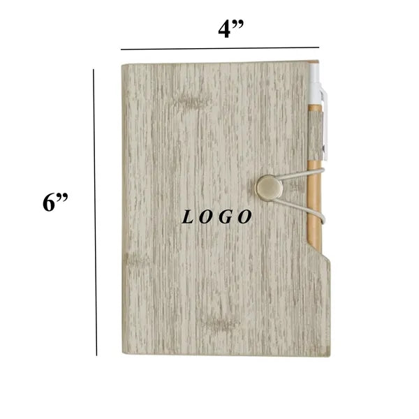 Woodgrain Notebook With Sticky Notes And Flags for Office