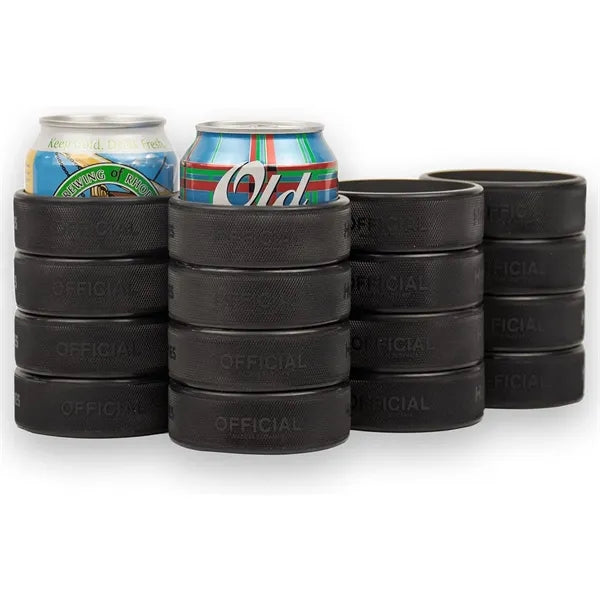 12oz Beer Cooler Made From 4 Real Ice Hockey Pucks