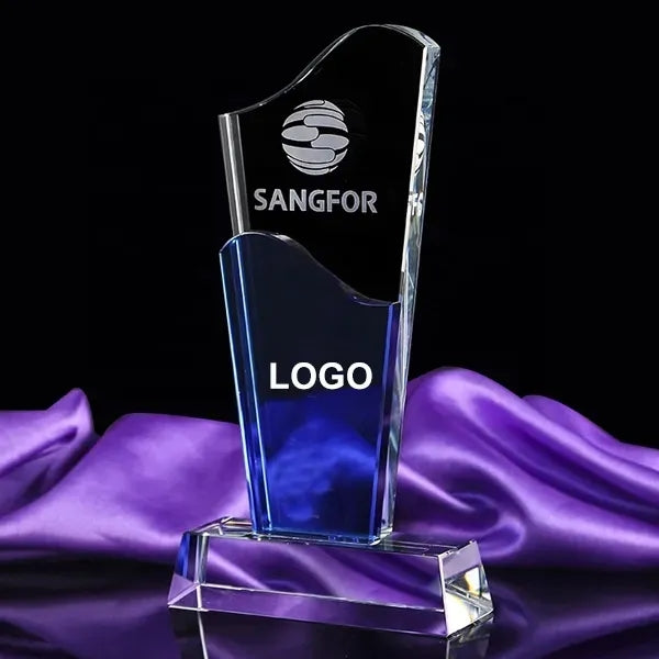 Optical Crystal Wave Blue Award