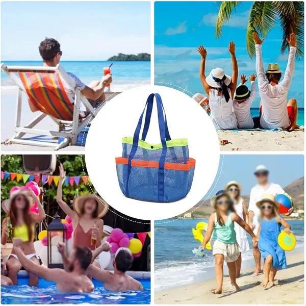 Large capacity waterproof outdoor beach tote mesh bag