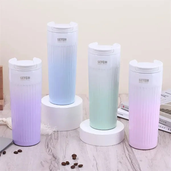 500ml Fashionable Custom Logo Gradient Thermos Cup