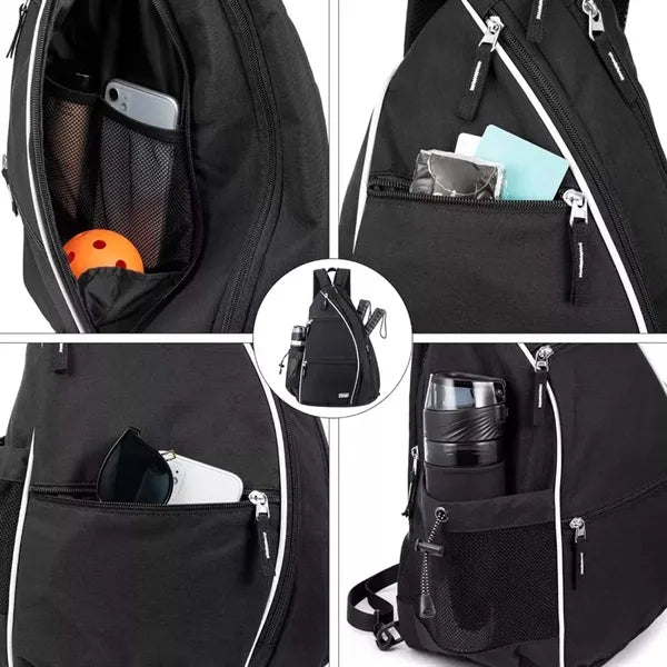 Waterproof Adjustable Sport Sling Bag Pickleball Backpack