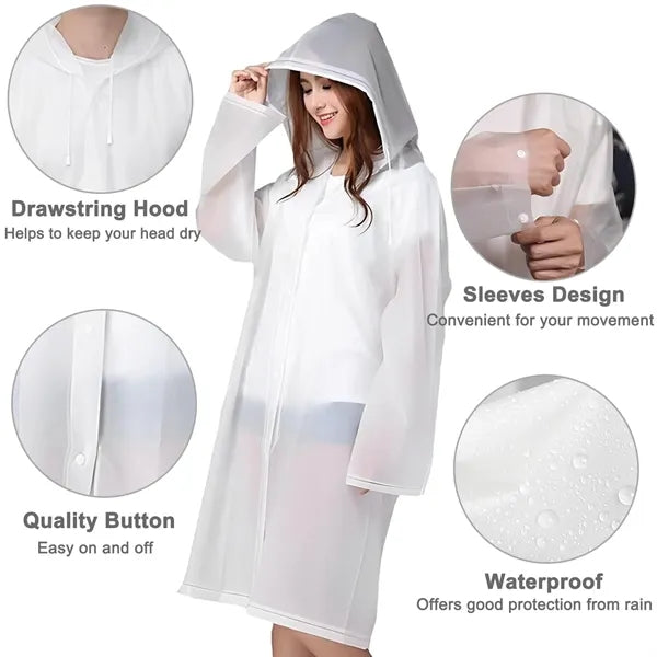 Outdoor Reuseable Adult Poncho Gown Raincoat