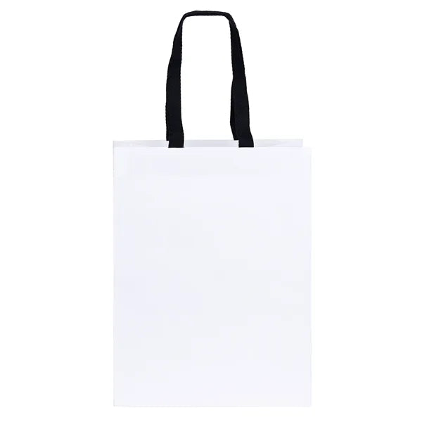 Cedar- Woven Handle White Eurotote - Flexo Ink Print